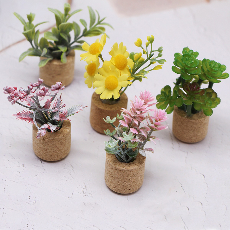 Plant Pot - 1:12 Rumah Boneka Simulasi Tanaman Bunga
